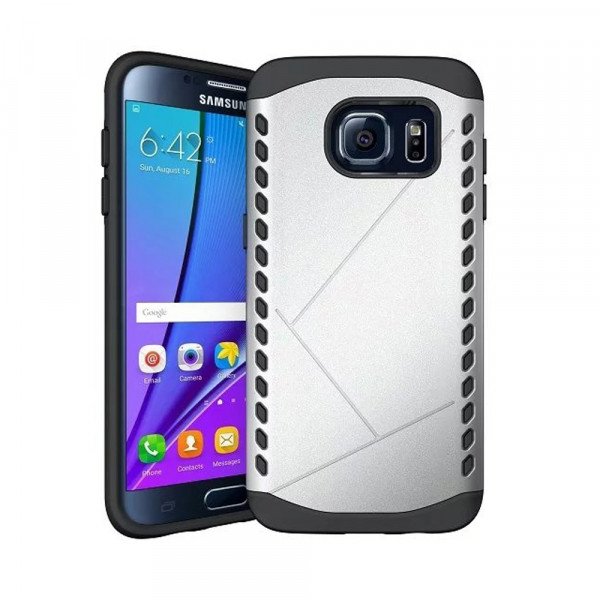 Wholesale Galaxy S7 Edge Strong Shield Hybrid Case (Silver)